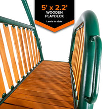 Sportspower Alta Oaks Metal Wood Deck Swing Set with Slide
