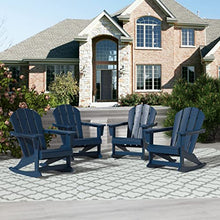 WO Home Furniture Patio Rocking Chair Set of 4 PCS Classic Outdoor HDPE UV Weather Resistant (Navy Blue)