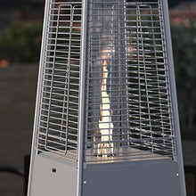 Taylor & Logan Blaise Silver Stainless Steel Outdoor Pyramid Propane Patio Heater with Wheels - 42,000 BTU