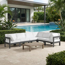 Outdoor Escape White Fabric Outdoor Patio Modular Sectional with Contemporary Style, Comfortable Seating, Durable Frame, Suitable for Outdoor Living Spaces