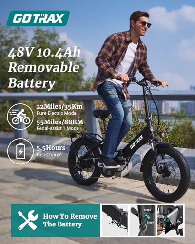 Gotrax F2 20" Folding Electric Bike Black Large