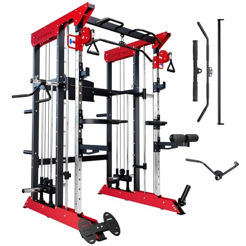GarveeLife Power Cage Smith Machine Red