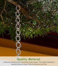 WhamtL Modern Decor Rain Bells for Outside, Ring Rain Chimes Rain Chain Gutter System Adjustable, Copper Channel Link Rain Chain Roof Downspout(Style1,6.5m (21.3ft))