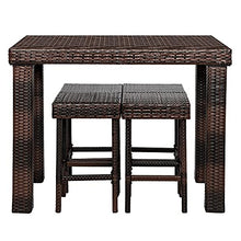 Outdoor Furniture Set Bar Stool-Table and Chair Set of 5 Brown Gradient, Small
