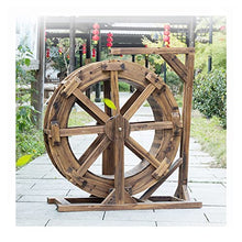Wood Garden Water Fountain Water Wheel Fountain Waterfall Wheels Patio Garden Water Statue Feng Shui Wheels, Ornamental Water Dolly for Garden, Backyard, Patio, Pond, Balcony, Porch, Yard (Size : Dia