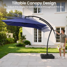 OROTLECT 9' X 11' Outdoor Cantilever Umbrella with Counter Weights Base