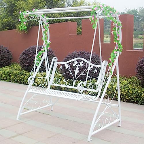 KYTGFH Garden Porch Swing Garden Swing Chair Wrought Iron Hanging Basket Rocking Chair Suitable for Outdoor Balcony(C)