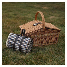 WANGWENMNG Old Fashioned Family Home Storage Box Wicker Picnic Basket Picnic Mat Novel and Stylish Storage Basket Storage Basket (Color : with Picnic Mat)