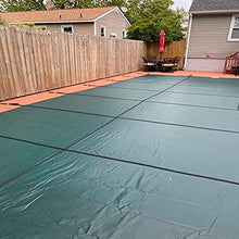 Ccsh Pool Safety Cover Heavy Duty Swimming Pool Cover Safety Outdoor, PP Material Solid Mesh Rectangle Extra Large Tear-Resistant Inground Pool Covers (Size : 5mx7.5m/16.4ftx24.6ft)