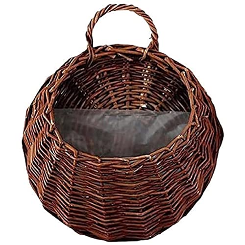 Woven Flower Pot Wall Hanging Bamboo Basket Handmade Woven Flower Basket Hanging Plant Basket Flower Holder for Garden Balcony Living Room Bedroom
