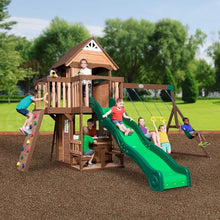 Backyard Discovery Mount Triumph Cedar Swing Set Light Brown
