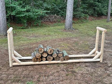 Heavy-Duty Firewood Rack for Outdoor Wood Storage – 8 ft. Unfinished Firewood Rack Outdoor Log Holder – Fire Wood Storage Racks, Keeps Woods Dry, Neat & Ready for Fireplace, Porch & Backyard Use
