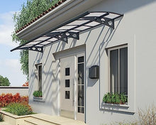 Palram - Canopia Herald 15' x 5' Door/Window Awning, Gray/Diffused Clear