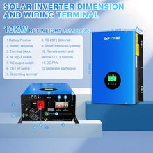 ZLPOWER UL1741 10000W 48V Solar Inverter,Built-in 2 MPPTs,Peak Power 30000W Split Phase Pure Sine Wave Inverter AC Input 240V,Output 120V/240V,Low Frequency Inverter for Home (WiFi and BMS COMM)