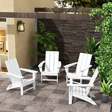 WestinTrends Ashore Modern Outdoor Folding Adirondack Chair (Set of 4), White