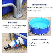 Etlegor Aquarium Pool Pond with Stand, Pool Above Ground Circular Canvas Fish Pond Upgrade Large Water Tank with Drain Valve for Garden Farmed Koi,Children's Play Pool (Color : Blue, Size : 2x0.6m)