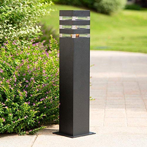 IP65 Waterproof Outdoor Garden Post Bollard Light Industrial Retro Column Lamp Aluminum Pathway Driveway Floor Lawn Landscape Lighting E27 Decoration Pillar Lantern High Pole Lamp