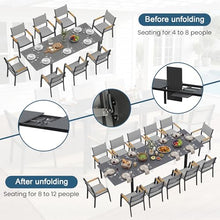 RoyalCraft 122" Expandable Aluminum Patio Outdoor Dining Table