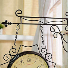 NEHXMA Wall Clock, Double Sided Wall Clock, Outdoors Vint Outdoor Clock Garden 10 Inch Double Sided Outdoor Wall Clock Retro Outdoor Clocks Battery Operated Silent Outside Clocks White(Black)