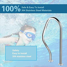 Swimming Pool Safety Hand Rail Pool Handrails Pool Hand Rail 304 Stainless Steel Swimming Pool Handrail, 3-Bend Spa Safety Rails, 304 Stainless Steel Easy to Install 250LBS Load Capacity