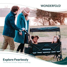 WONDERFOLD X2M Push & Pull Stroller Wagon 2 Seater Black