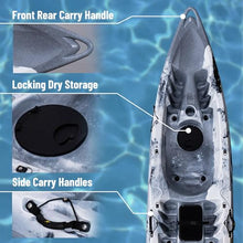 Towallmark Tandem Fishing Angler Kayak 12.4Ft 660lbs Capacity White Black