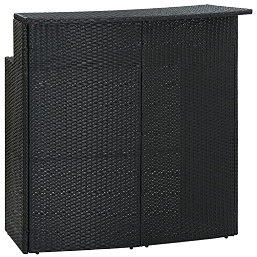 KTHLBRH Outdoor Patio Table Outdoor Furniture Patio Dining Table Patio Bar Table Black 47.2"x21.7"x43.3" Poly Rattan