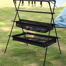 MWUCAIXIA Camping Storage Rack Multi-Layer Cookware Hanger Triangle Stand Aluminum Alloy Storage Shelf Organizer for Outdoor Camping