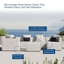 Lounge Sectional Sofa Set, Fabric, White, Modern, Outdoor Patio Balcony Cafe Bistro Garden Hotel