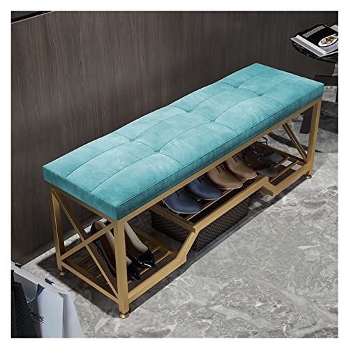 Footstools / Ottomans Shoe Stool Entrance 2 Tier Shoe Rack Storage Bench with Upholstered Seat Metal Frame for Living Room Bedroom Corridor living Room Corridor Bench Shoe Stool ( Color : F , Size : 1