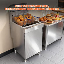 Commercial Propane Floor Fryer with Dual Basket,Stainless Steel Oil Tank,Tube Burner Heating,Thermostat Control,Safety Shutoff,Drain Valve for Restaurants Food Trucks Kitchens (FY150LP-5 Burners)