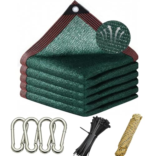 ACFBGFV 90% Dark Green Shade Cloth 38 ftx 48 ft Sun Shade Netting with Grommets, UV Protected Garden Plant Cover for Patio Pergola Greenhouse Chicken Coop Kennel