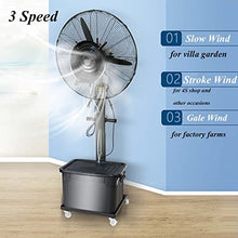 FENOKD 26" 30" Outdoor Misting Oscillating Fan Indoor Cooling Fan Misters 90° Pivoting Spray Fan Industrial Floor Electric Fans High Energy Efficiency (320W/26in)