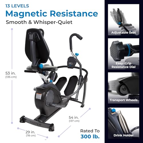 Teeter FreeStep LT1 Recumbent Cross Trainer and Elliptical Black