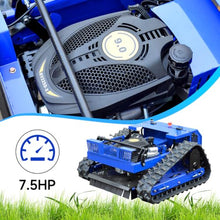 Remote Control Lawn Mower, 21.65 Inch Cutting Width, Adjustable Height,Oil-Electric Hybrid Crawler Track Mower, 45° Slope Climbing, High Power Strong Mower, All-Terrain for Steep Slopes Large Lawns