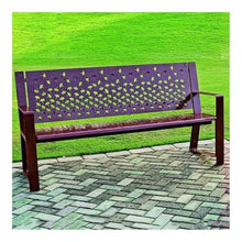 tanyunji001 Garden Benches Steel Openwork Garden Backrest Bench with Armrests for Outdoor Balcony(Small)
