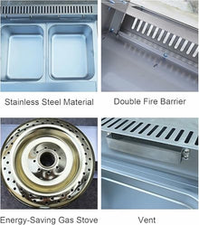 6L/12L Commercial Gas Fryer, Stainless Steel Outdoor Cooker, for Home Kitchen Restaurant