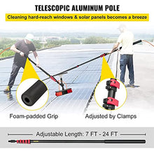 SHENGSHIYU Multiple Sizes, Water Brush with Nozzle, for Window and Solar Panel Cleaning, Outdoor Window Cleaning Tool, with Scraper, Rotatable Brush Head,3.6M(12FT)