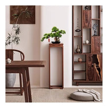 WOAITIANTIAN Vase Stand Vintage Tall Leg Plant Shelf, Walnut Wood Chinese Bonsai Base for Indoor Outdoor(Large)