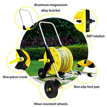 Garden Hose Reel Cart with Wheels and Hose, Garden Hose Cart witn Quick Connectors and Adjustable Nozzle (With 30m Hose)