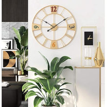 PPXCZZ 23 Inch Outdoor Garden Wall Clock, Large Retro Open Dial, Waterproof Wrought Iron, Silent Quartz, Weatherproof(Colorfulabs)