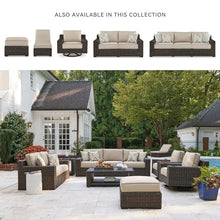 Signature Design by Ashley Coastline Bay Outdoor Loveseat, Rust-Free Aluminum Frame with Nuvella Cushions and Handwoven All-Weather Resin Wicker, Deep Seating 2 Person Patio Sofa, Brown and Beige