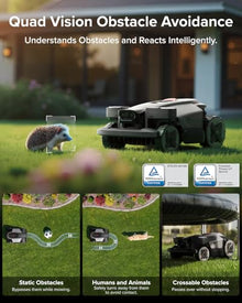 roborock RockMow X115H Robot Lawn Mower, Wire-Free 4WD Robot Lawn Mower with Full-Band RTK + Quad-Vision Navigation, Auto Mapping, Multi-Sensor AI Obstacle Avoidance, 80% Slope, Covers Up to 0.37 Acre
