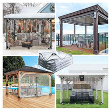 Jolan Waterproof Clear Tarp Curtains,Pergola Gazebo Transparent Tarpaulin Side Panels,Outdoor Curtains with Zip,0.3mm PVC Plastic Tarp Cover Sheet,Rain Curtains,with Grommets,W×H-3.5×3m(11.5 * 9.8ft)