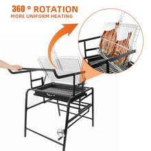 PARTSUN 360° Rotating Charcoal Grills portable Charcoal Grills, Stainless Steel Outdoor BBQ Grill, Large Liftable Charcoal Grill, Barbecue Grill Suitable kebab grill for Multiple People