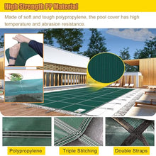 HDYZJQ Pool Cover Winter Above Ground, Rectangle Green Swimming Pool Tarp/Heavy Duty Safety Mesh, Extra Large, Waterproof with Anchor and Springs(Square,Dia 9m(29.5ft))