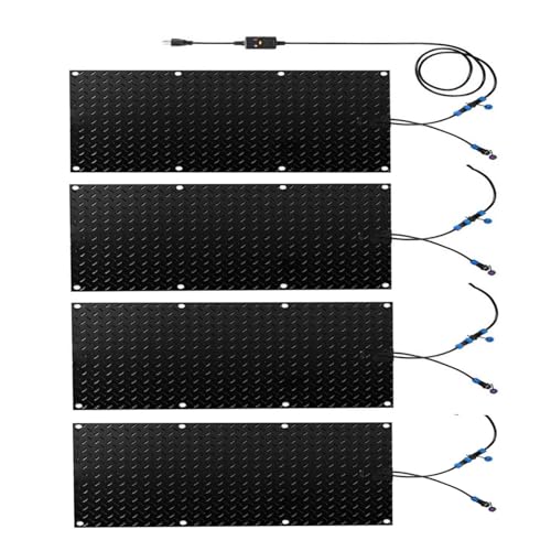 iumLeap 1/3/4/5 Pcs Snow Melting Stairs Walkway Mat, De-Icing Kit Non Slip Rubber Heated Mat w/Power Cord, 3in/h Speed Snow and Ice Heated Pad for Winter Outdoor Steps Doorways Drive, 4 Pcs-10in*30in
