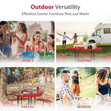 Leisure Craft 46" ADA Round Metal Picnic Table, Made in USA