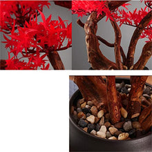 YXIANG56Q Fake Plants Artificial Bonsai Tree Japanese Maple Leaf Fake Plants for Home Office Book Shelf Room Decor Indoor, Height 17.72'' Bonsai Tree