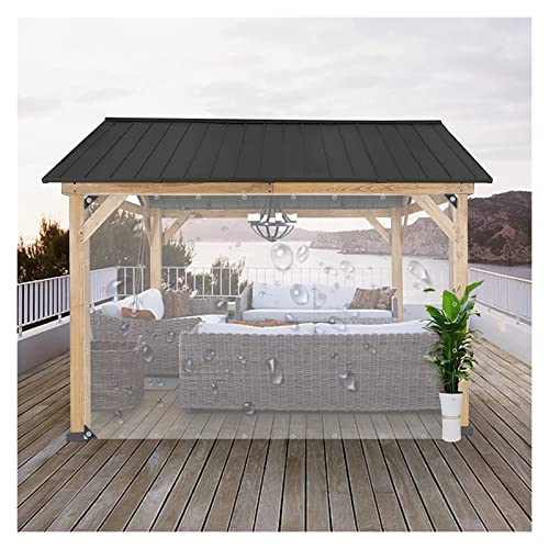 Outdoor Clear Tarp Curtain Waterproof,Weather Resistant Patio Clear Curtain PVC 0,35mm Windproof Rainproof Tarps for Pergola,Gazebo(5x10m)